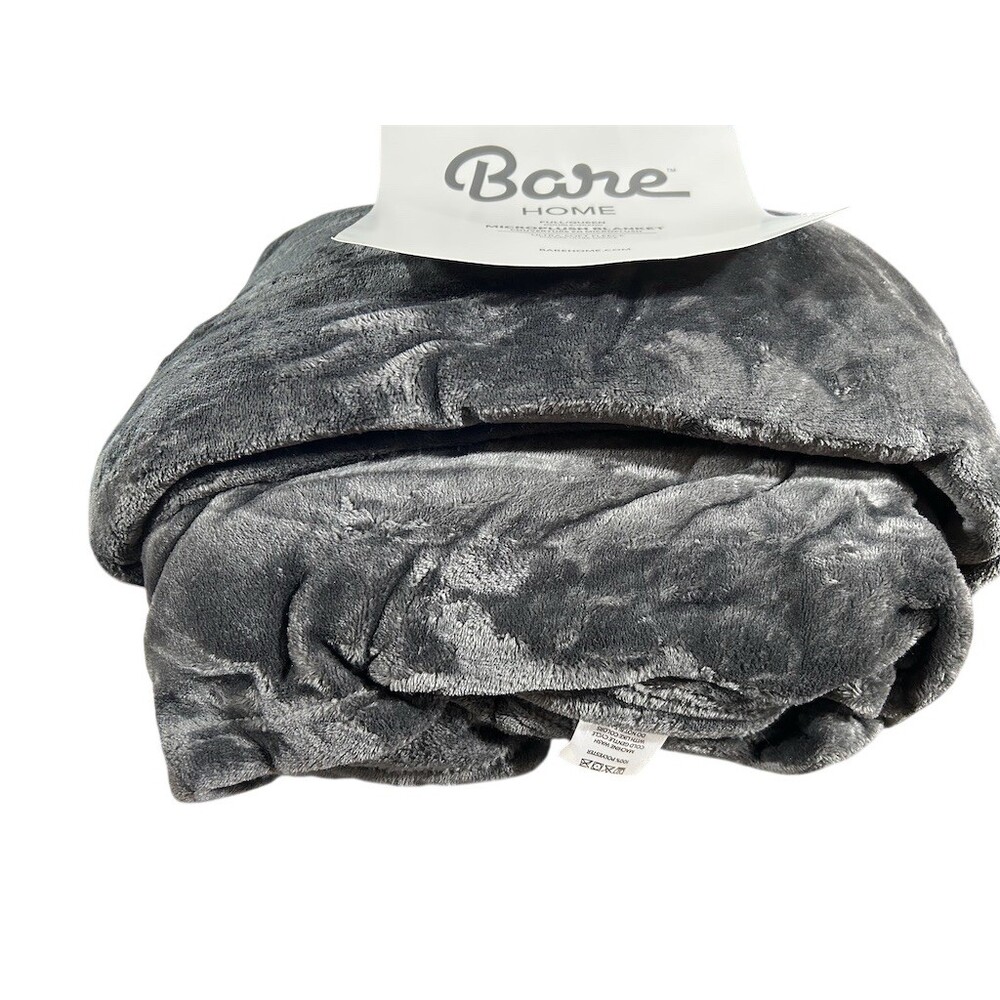 Bare Home Blanket Queen Gray Solid Ultra-Soft Plush Warm Fleece